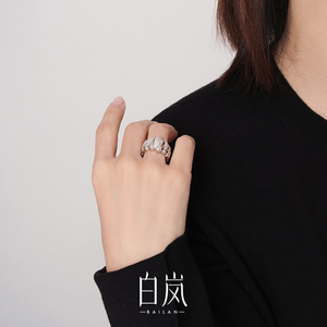 白岚925银戒指女小众设计感首饰时尚个性百搭尾戒QL1101