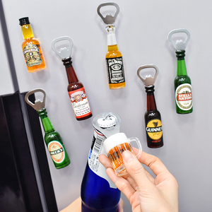 网红啤酒开瓶器冰箱贴抖音 仿真酒吧启瓶器创意装饰起子磁贴磁铁