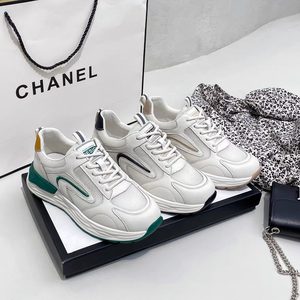 冰洁女鞋2022春夏新款运动鞋真皮平跟系带网面透气学生休闲鞋8868