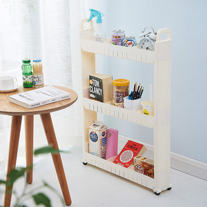 厨房移动收纳架浴室卫生间置物架可移动带把手10cm夹缝车缝隙塑料