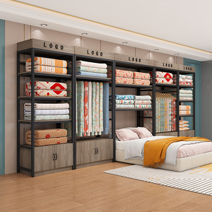 家纺店展示架床上用品货架展示柜四件套被子被芯枕芯布料布艺货架