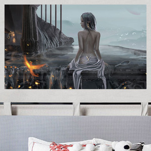 鬼刀海报墙纸冰公主风铃wlop动漫墙贴纸自粘宿舍卧室墙上壁纸超大