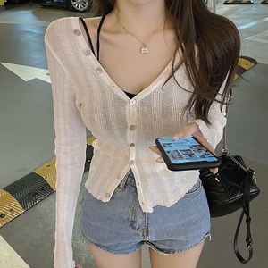 开衫薄款女低胸