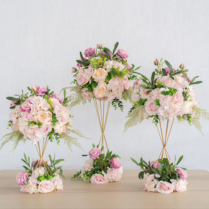 婚庆花艺装饰道具酒店婚礼主桌花t台路引花球插花假花仿真花摆设