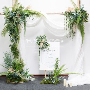 定制森系拱门花假花仿真花婚礼绿色植物布置商场活动摄影拍照道具
