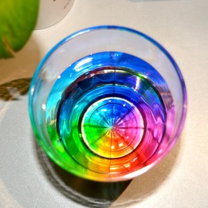 merritt彩虹折射杯小辣椒同款亚克力七彩透明水杯变色玻璃杯