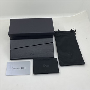 dior全套黑色折叠眼镜皮盒cd迪奥太阳镜盒三角墨镜包装盒全新原装