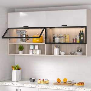 上翻玻璃柜门定制定做橱柜门小柜子门板自装柜门极窄长虹玻璃柜门