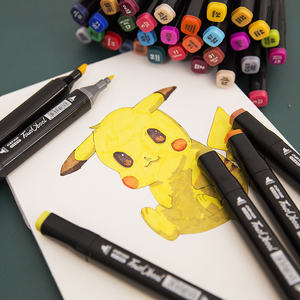 双头马克笔套装小学生初学者画画动漫设计美术课用品绘画笔水彩笔