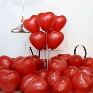 石榴红爱心形气球12寸加厚双层宝石枣红黑色乳胶生日求婚表白装饰