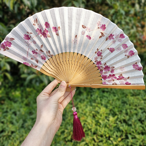日式和风小物唯美樱花小扇子女式古风折叠扇旅拍配旗袍汉服伴手礼
