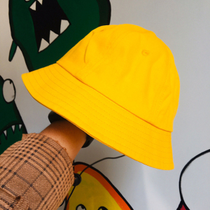 小学生安全小黄帽纯棉幼稚园一年级盆帽幼儿园渔夫帽定制儿童帽子