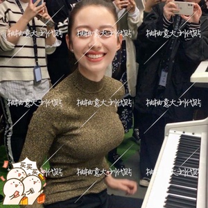 柚柚意代 sandro 19秋冬吉娜明星同款亮丝罗纹针织衫*