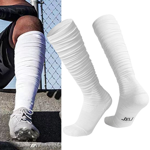 运动袜子加厚防滑跑步毛巾底男士橄榄球足球训练护脚踝高帮长筒袜