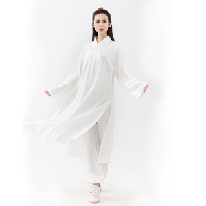 武当山道袍女中国风宽松道袍外套明制道袍汉服男长款斜襟道服套装