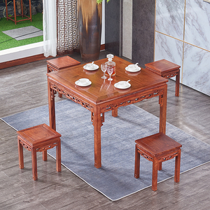 红木八仙桌刺猬紫檀四方桌中式实木供桌家用餐桌组合花梨木餐台桌