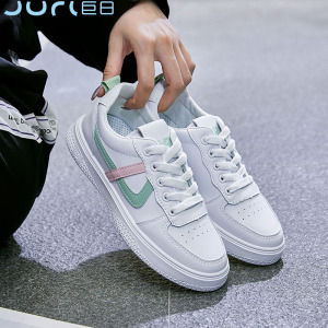 巨日真皮小白鞋女鞋子2020新款百搭爆款平底休闲单鞋春秋季透气潮