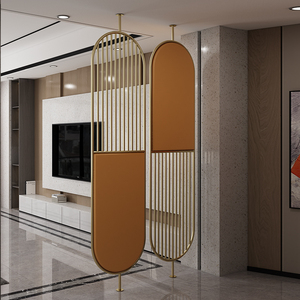 轻奢法式可旋转移动半镂空软皮屏风家用客厅定制玄关隔断墙包安装