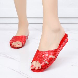 水晶凉鞋女塑料老式简约怀旧80年代复古鱼嘴果冻鞋夏外穿防滑软底