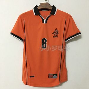 1998年世界杯荷兰队经典足球服98年荷兰复古球衣8号博格坎普队服