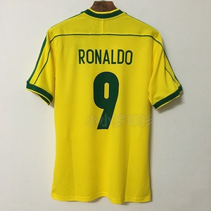 1998世界杯巴西球衣98巴西国家队9号罗纳尔多10号里瓦尔多足球服