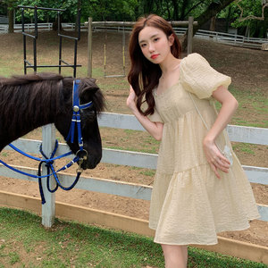 服饰苏昔女装旗舰店官方乔帛思慕缇专柜正品红镯子新款短袖连衣裙