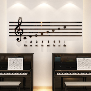 琴行音乐钢琴教室布置琴房创意墙面装饰班级培训机构文化墙贴纸画
