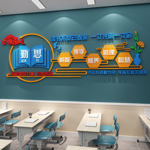 教室布置装饰班级文化墙贴纸画学校园走廊励志教育培训机构初中
