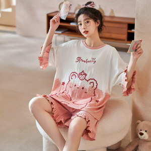 16岁大童青少女十二岁15高中女孩家居服初中学生春夏季睡衣短袖