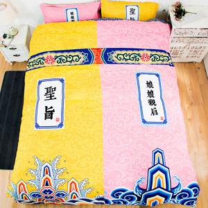 中国民族风床单四件套1.8m床笠款龙图腾被套1.2米3件个性简约床品