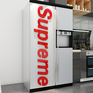 创意潮牌supreme个性网红ins空调冰箱装饰3d立体墙贴纸自粘装饰