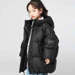 鑫贝尔女童羽绒服中长款面包服2022冬季新款胖小孩宽松款儿童外套