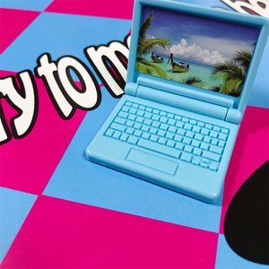 仿真迷你娃娃屋电脑计算机玩具摆件diy奶油胶手机壳配件材料模型