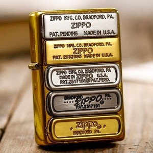 正版zippo芝宝打火机1937版纯铜五代底刻标志纪念 双面贴章限量版