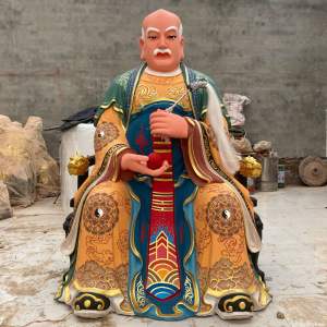 创始元灵1.6米树脂玻璃钢贴金佛像太上老君三清道祖鸿钧老祖