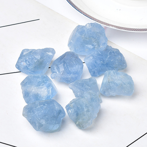 天蓝色萤石原石摆件矿石毛料装饰造景水晶石头儿童淘沙70人付款10
