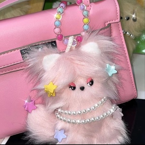 小众独特款少女心爆棚漂亮粉色猫咪手作玩偶女孩伴手礼物包包挂件