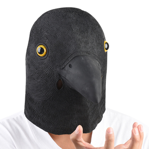 万圣节面具 动漫男 女恶搞舞会 搞笑cos 乳胶面具头套 动物乌鸦