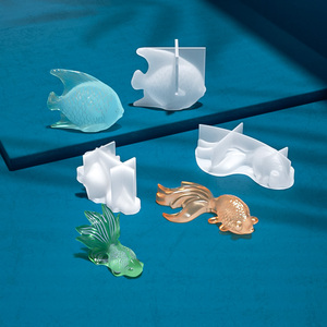 古蝉凰滴胶diy材料模具手工制作立体金鱼办公室摆件装饰硅胶模具