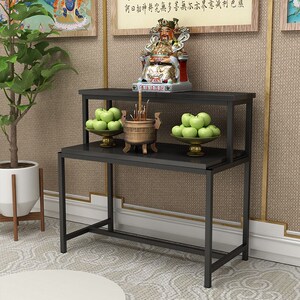 家用地主爷神位牌观音佛像供奉摆放台财神佛龛立柜财神