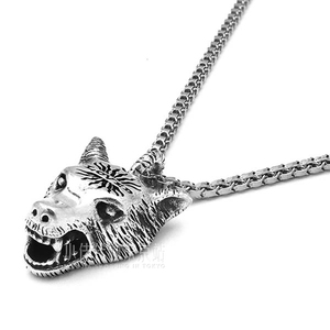 日本直邮gucci古奇loved大狼头吊坠龙虾项链银饰礼物欧美476930
