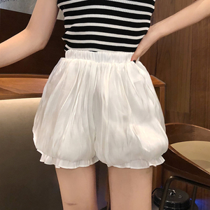 灯笼裤女夏短蓬蓬高腰花苞型chic短裤韩版复古风学生街拍款花包裤