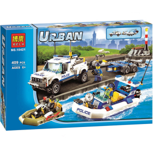 兼容乐高60045城市警察巡逻队巡逻艇快艇拖车气垫船积木套装礼物