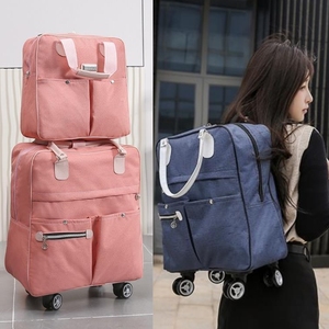 旅行包防水拉杆包大容量可背收纳行李包女登机拉杆箱带轮的旅行袋