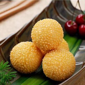 千味央厨芝麻球260g12个豆沙馅芝麻球糯米豆沙麻圆麻球麻团外卖