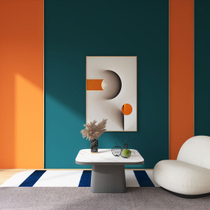 轻奢墨绿色集成墙板现货客厅沙发背景墙竹木纤维护墙板爱马仕橙色