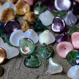 10x12mm捷克珠9色牵牛花喇叭花古董珠琉璃珠手作饰品diy配件材聊