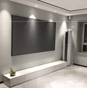 汇众抗光幕布100120150寸超窄边金属画框家用高清投影仪硬屏幕