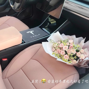 特斯拉座椅套 modely3 坐垫套 内饰车用 粉色座垫 汽车耐磨坐套丫