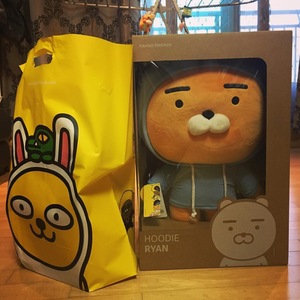 韩国代购 kakao friends玩偶 ryan蓝帽狮子公仔大号55cm